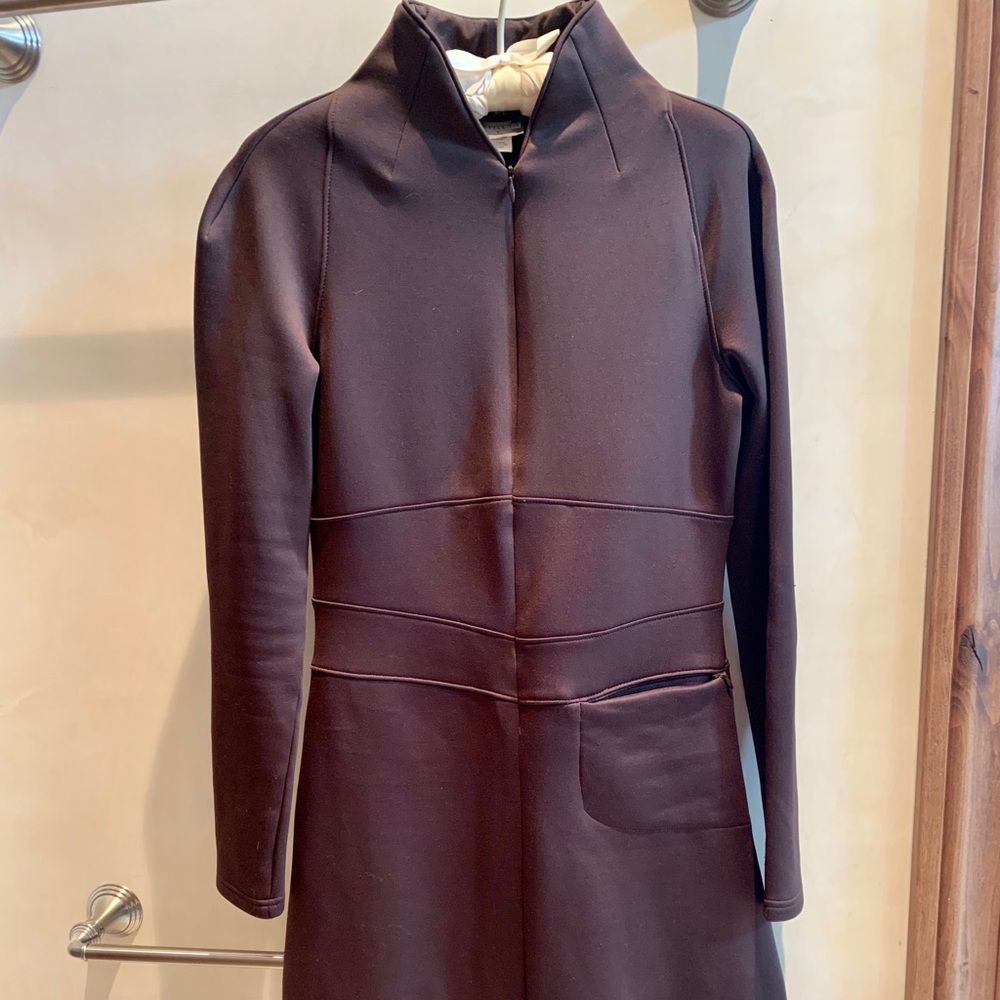 Athleta chocolate brown long sleeve dress Small